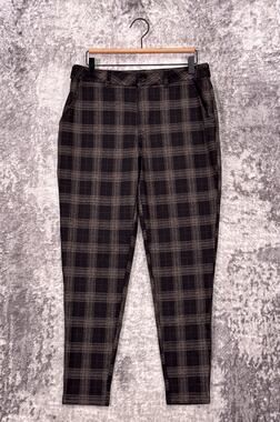 Young LA Pants 32 x 28 Mens Stretch Plaid Tapered Leg Trouser
